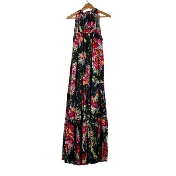 Umgee Sleeveless Floral Print Tiered Maxi Dress Size Small - Picture 5 of 8